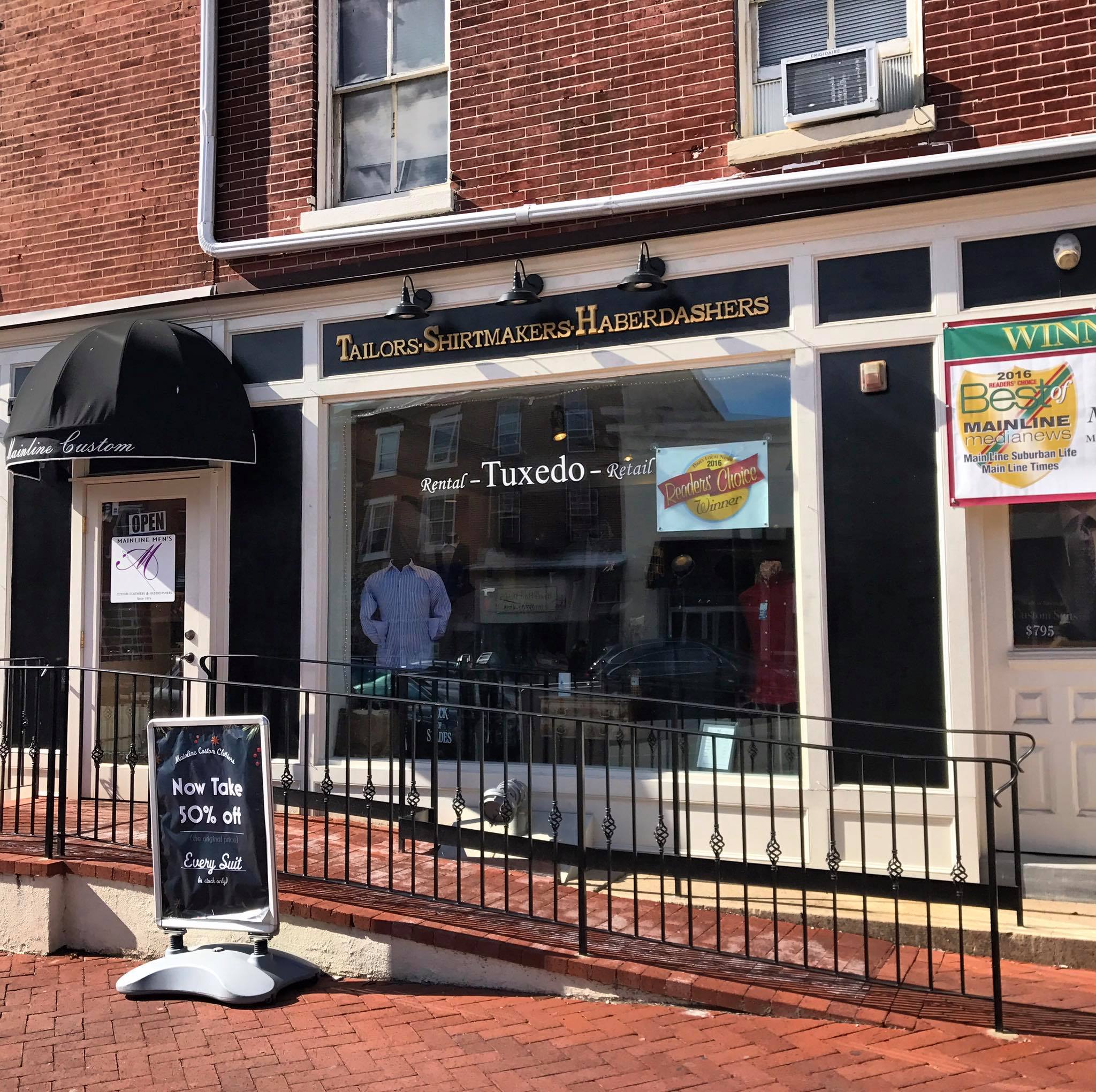 Mainline Custom Clothiers showroom in West Chester PA